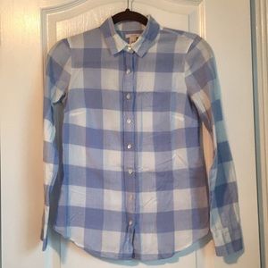J. Crew Buffalo Check/Gingham Cotton LS Shirt Sz 0